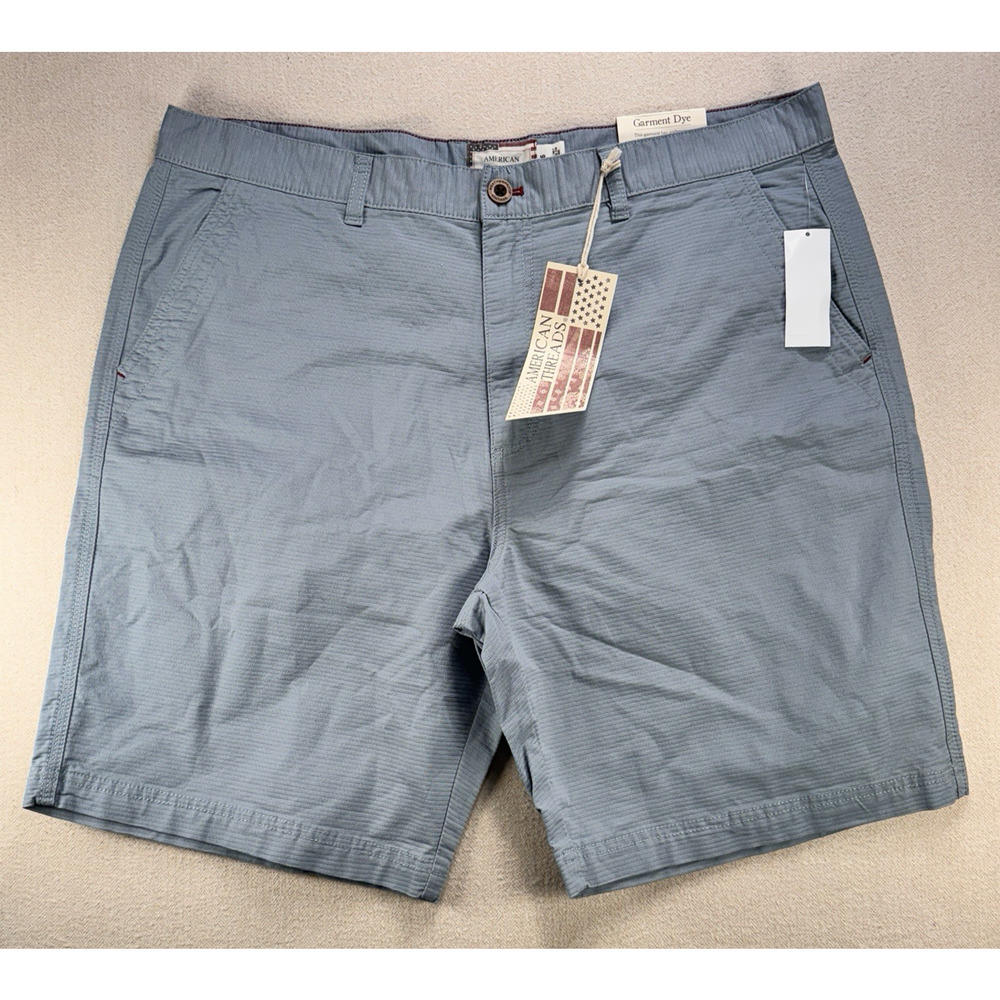 Men's Shorts Size 36 Blue Nautical Soft Cotton Textured Loose Comfort $60 NWT